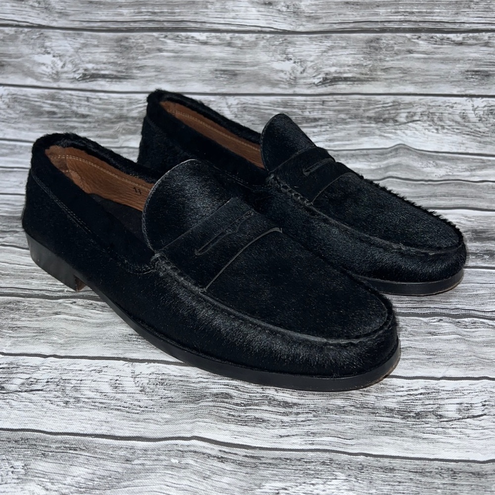 Tod’s Black Calf Hair Leather Men’s 11 Dress shoes loafers slip on Made in Italy